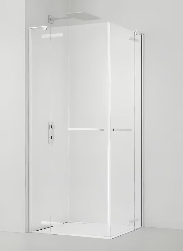 Pravokutni bezokvirni tuš kabina SAT TGD New 100x90 cm s prozirnim staklom i bijelim elementima