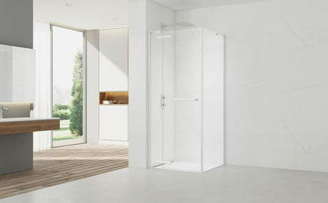 Pravokutna tuš kabina SAT TGD New 100x90 cm u mat bijeloj boji s prozirnim staklom
