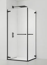 Pravokutna tuš kabina SAT Tgd New 100x80 cm u crnoj mat boji s prozirnim staklom i bezokvirnom izvedbom.