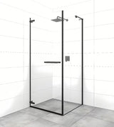 Pravokutna tuš kabina SAT Tgd New 100x80 cm s mat crnim elementima i prozirnim staklom.