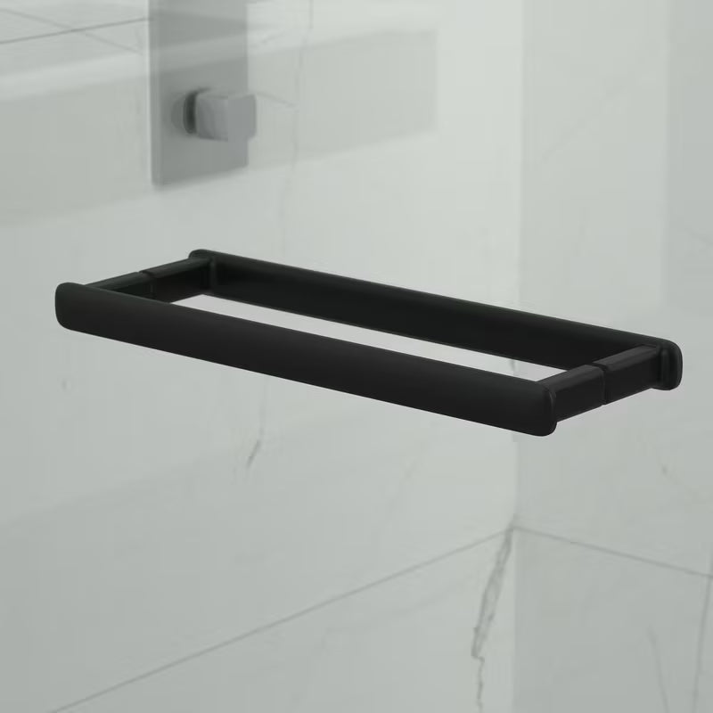 Pravokutni tuš kabina SAT Tgd New bez okvira 120x90 cm u mat crnoj boji s prozirnim staklom.