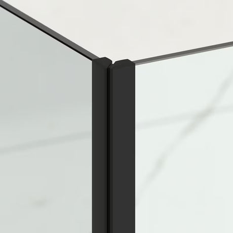 Pravokutni tuš kabina SAT Tgd New bez okvira 120x90 cm u mat crnoj boji s prozirnim staklom.