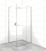 Pravokutna tuš kabina bez okvira tuš kabina SAT Tgd New 90x80 cm u krom izvedbi s prozirnim staklom