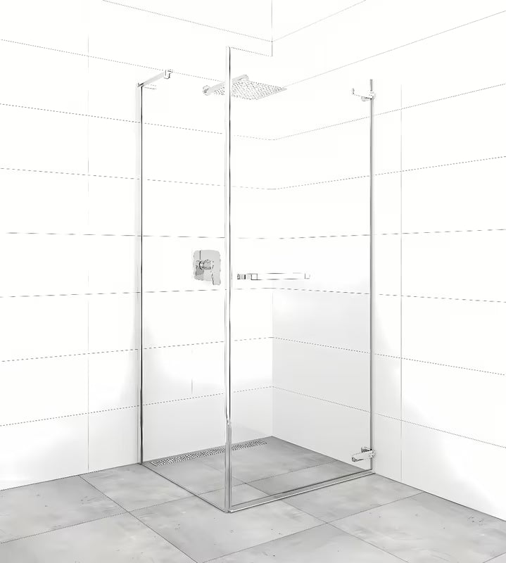 Bezokvirni pravokutna tuš kabina SAT TGD New 100x80 cm u sjajnom kromu s prozirnim staklom