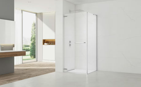 Pravokutna tuš kabina SAT TGD New 90x80 cm u sjajnom kromu s prozirnim staklom i bezokvirnom konstrukcijom.