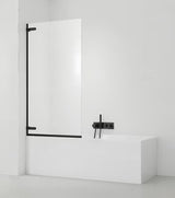 Tuš kada s vratima na šarkama paravan za kadu SAT Tgd New 150x80 cm s prozirnim staklom i crnim mat profilom