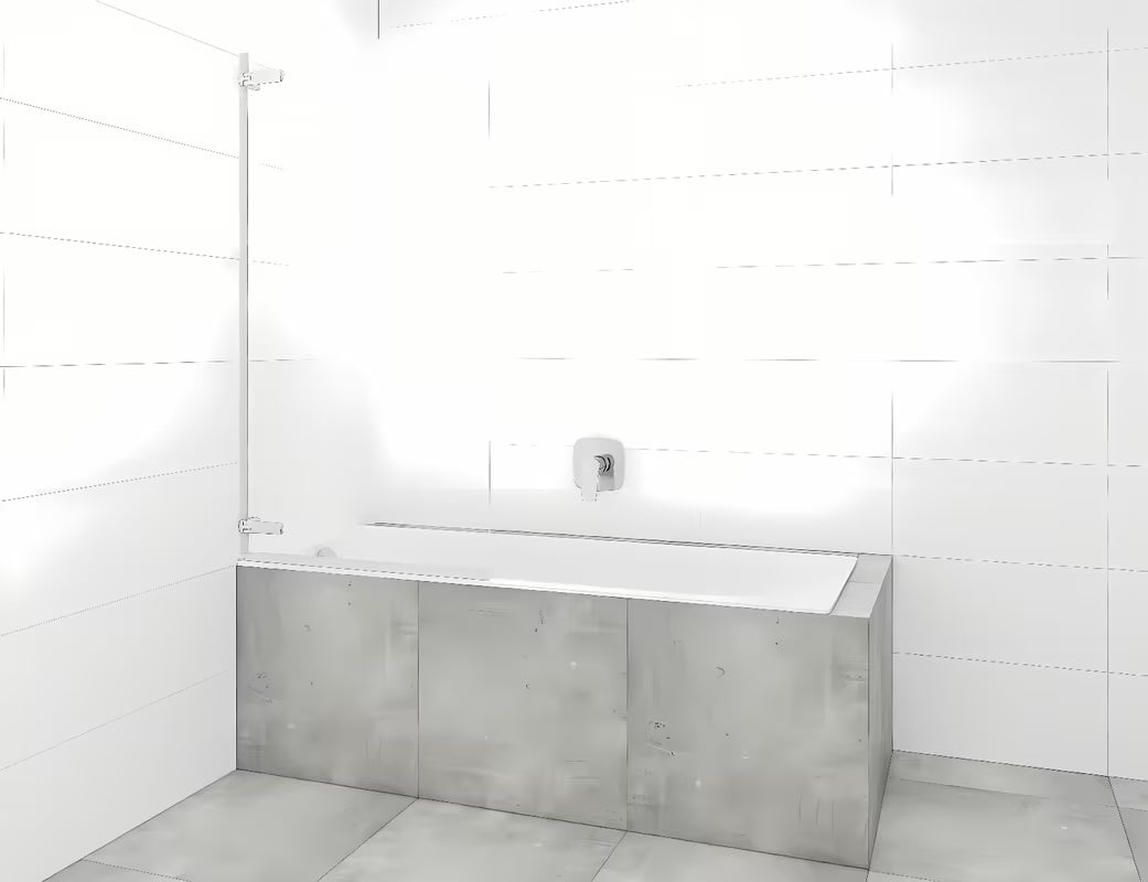 Paravan za Kadu SAT Tgd New 150x80 cm s prozirnim staklom i profilom u sjajnom kromu