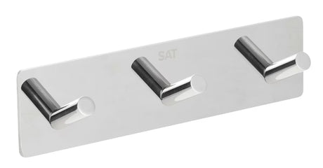 Samoljepljivi trostruka kukica SAT Chrome u sjajnoj inox izvedbi za zidnu montažu