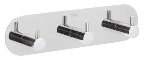 Zidni samoljepljivi trostruka kukica SAT Chrome u sjajnoj krom izvedbi od nehrđajućeg čelika
