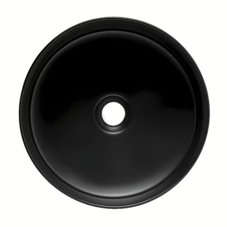 Okrugli umivaonik na ploču SAT Mood u mat crnoj boji, bez otvora za miješalicu i bez preljeva.