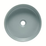 Okrugli umivaonik na ploču SAT Mood u mat sivoj boji, bez otvora za miješalicu i bez preljeva.