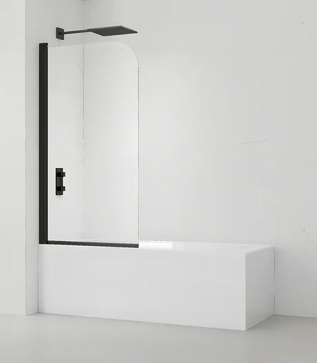 Paravan za Kadu SAT 150x80 cm s prozirnim staklom i crnim mat profilom