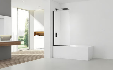 Paravan za Kadu SAT 150x80 cm s prozirnim staklom i crnim mat profilom