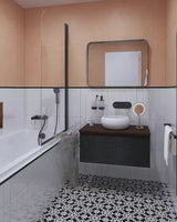 Paravan za Kadu SAT 150x80 cm s prozirnim staklom i crnim mat profilom