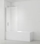 Fiksna paravan za kadu SAT Chrome 150x80 cm s kromiranim profilom i staklom s EasyClean obradom.