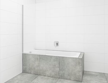 Fiksna paravan za kadu SAT Chrome 150x80 cm s kromiranim profilom i staklom s EasyClean obradom.