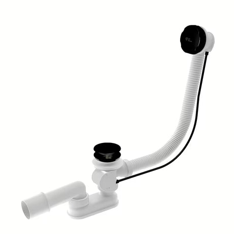 Odljevno preljevna Garnitura Za Kadu SAT u crnoj mat izvedbi s okretnim upravljanjem čepom i sifonom