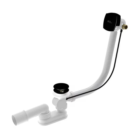 Odljevno preljevna Garnitura Za Kadu SAT u crno-mat izvedbi pro punjenje kade s preljevom, duljina 57 cm.