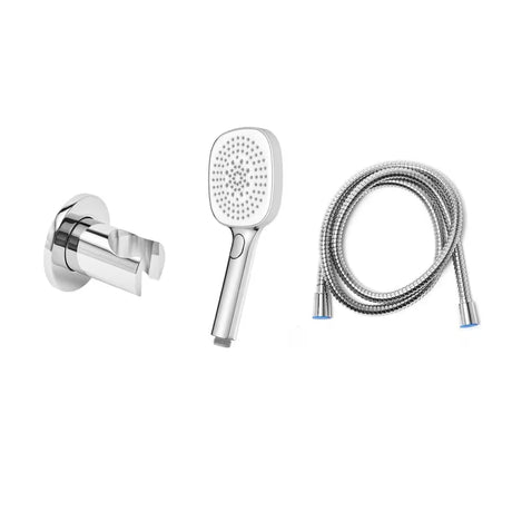 Kromirani set za kadu SAT s ručnim tušem i crijevom s tri vrste mlaza.