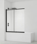 Klizna paravan za kadu SAT Vision 140x120 cm s crnim profilom i prozirnim staklom