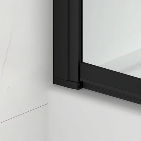 Klizna paravan za kadu SAT Vision 140x120 cm s crnim profilom i prozirnim staklom