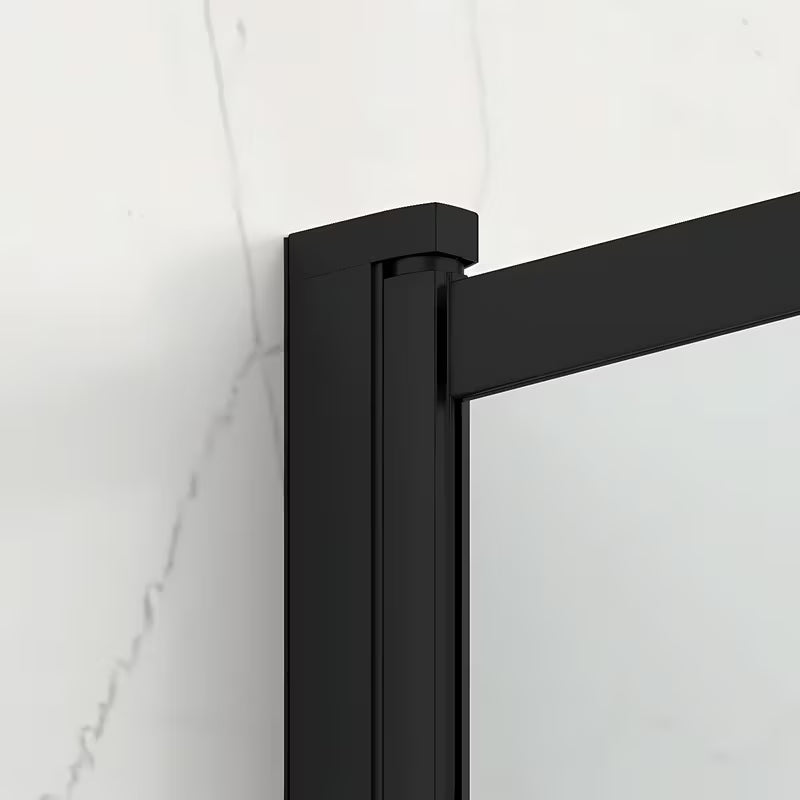 Klizna paravan za kadu SAT Vision 140x120 cm s crnim profilom i prozirnim staklom