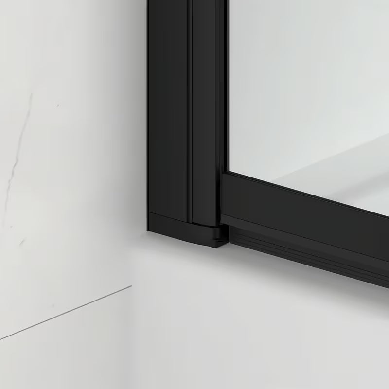 Klizna paravan za kadu SAT Vision 140x120 cm s crnim profilom i prozirnim staklom