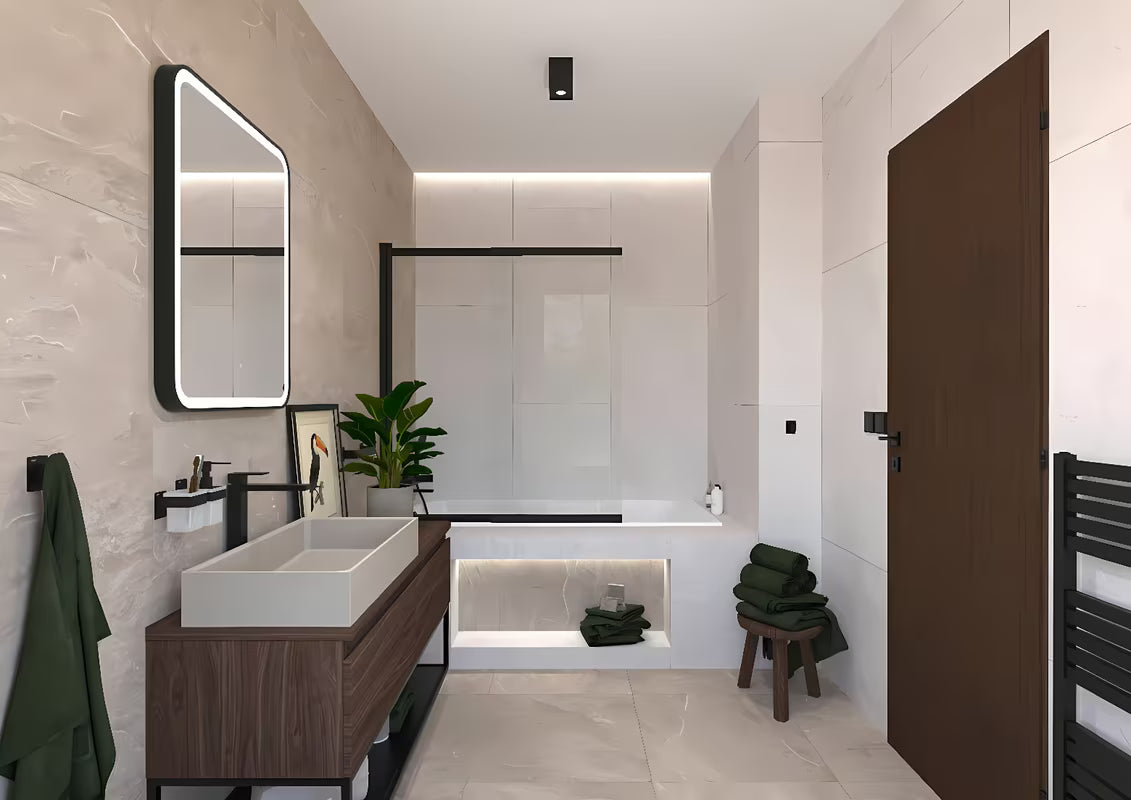 Klizna paravan za kadu SAT Vision 140x120 cm s crnim profilom i prozirnim staklom