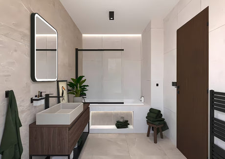 Klizna paravan za kadu SAT Vision 140x120 cm s crnim profilom i prozirnim staklom