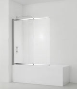 Paravan za Kadu SAT Vision 140x120 cm s kromiranim profilom i prozirnim staklom pro tuširanje u kadi.