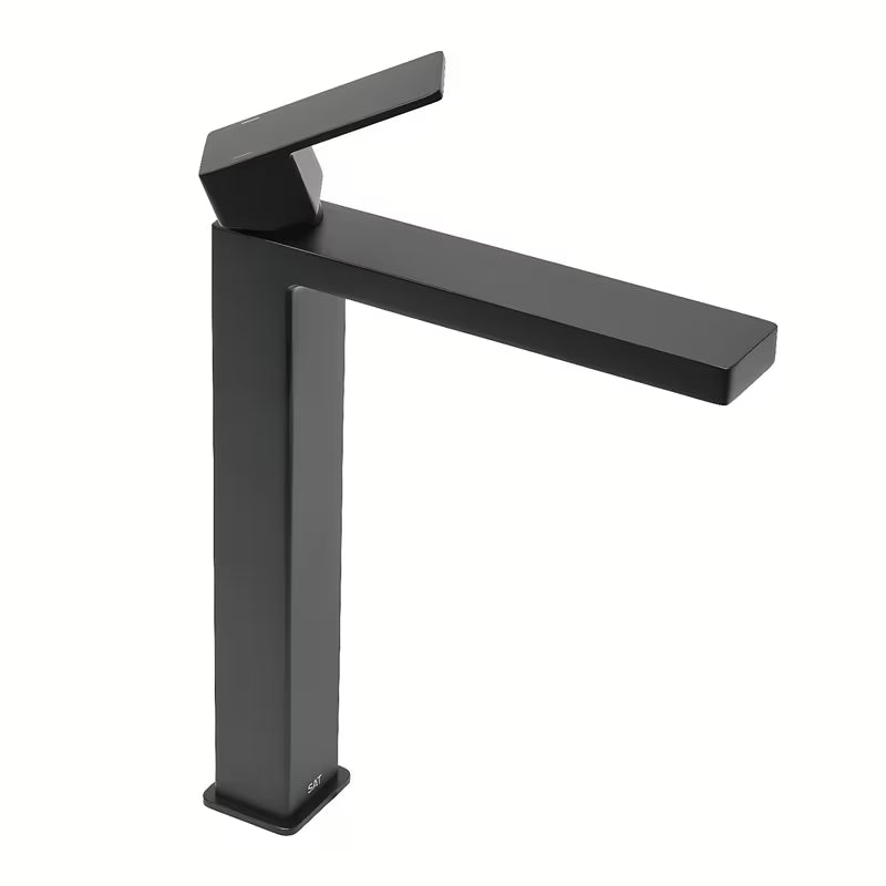 Visoka miješalica za Umivaonik SAT Vision u mat crnoj boji s modernim četvrtastim dizajnom