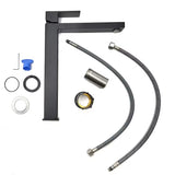 Visoka miješalica za Umivaonik SAT Vision u mat crnoj boji s modernim četvrtastim dizajnom