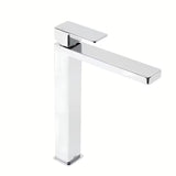 Visoka miješalica za Umivaonik SAT Vision u sjajnom kromu bez odvoda s modernim četvrtastim dizajnom