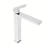 Visoka miješalica za Umivaonik SAT Vision u sjajnom kromu bez odvoda s modernim četvrtastim dizajnom