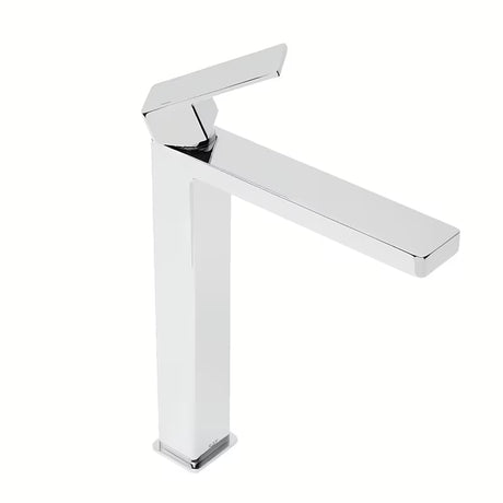 Visoka miješalica za Umivaonik SAT Vision u sjajnom kromu bez odvoda s modernim četvrtastim dizajnom