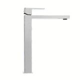 Visoka miješalica za Umivaonik SAT Vision u sjajnom kromu bez odvoda s modernim četvrtastim dizajnom