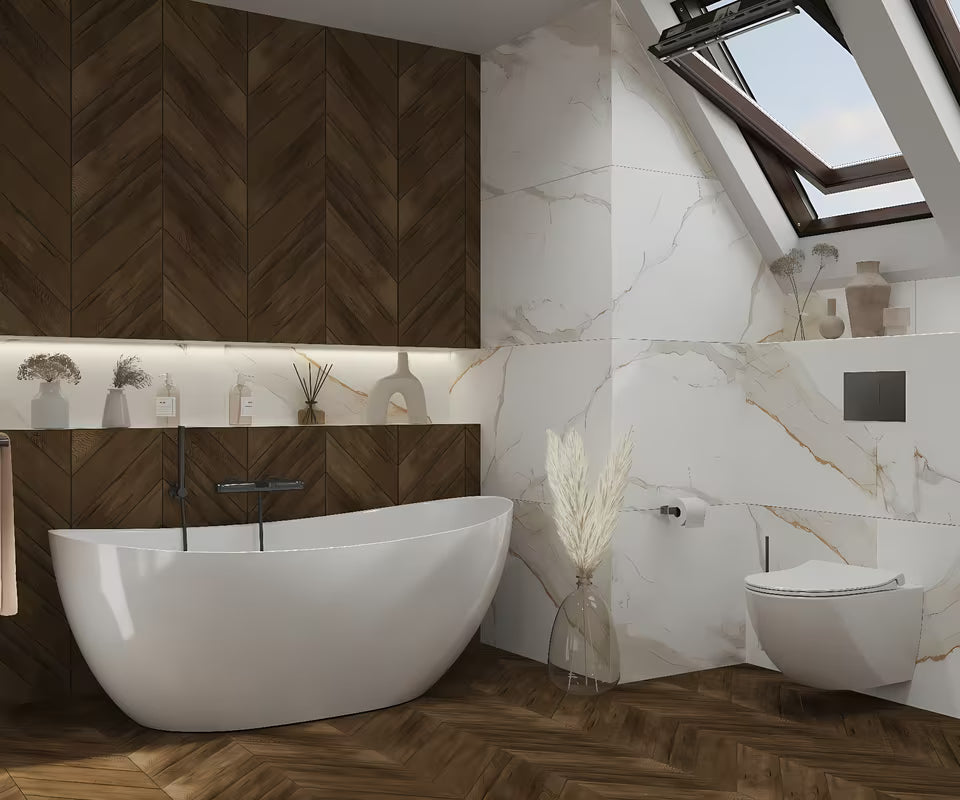 Samostojeća kada  SAT od lijevanog mramora 158x77 cm s mogućnošću lijeve i desne orijentacije