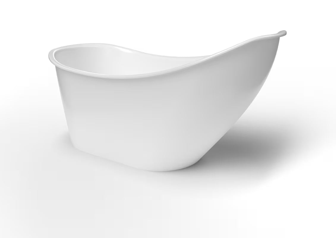 Bijela samostojeća kada  SAT od lijevanog mramora bez preljeva, prikladna za zid i za samostojeću ugradnju.