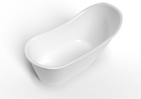 Bijela samostojeća kada  SAT od lijevanog mramora bez preljeva, prikladna za zid i za samostojeću ugradnju.