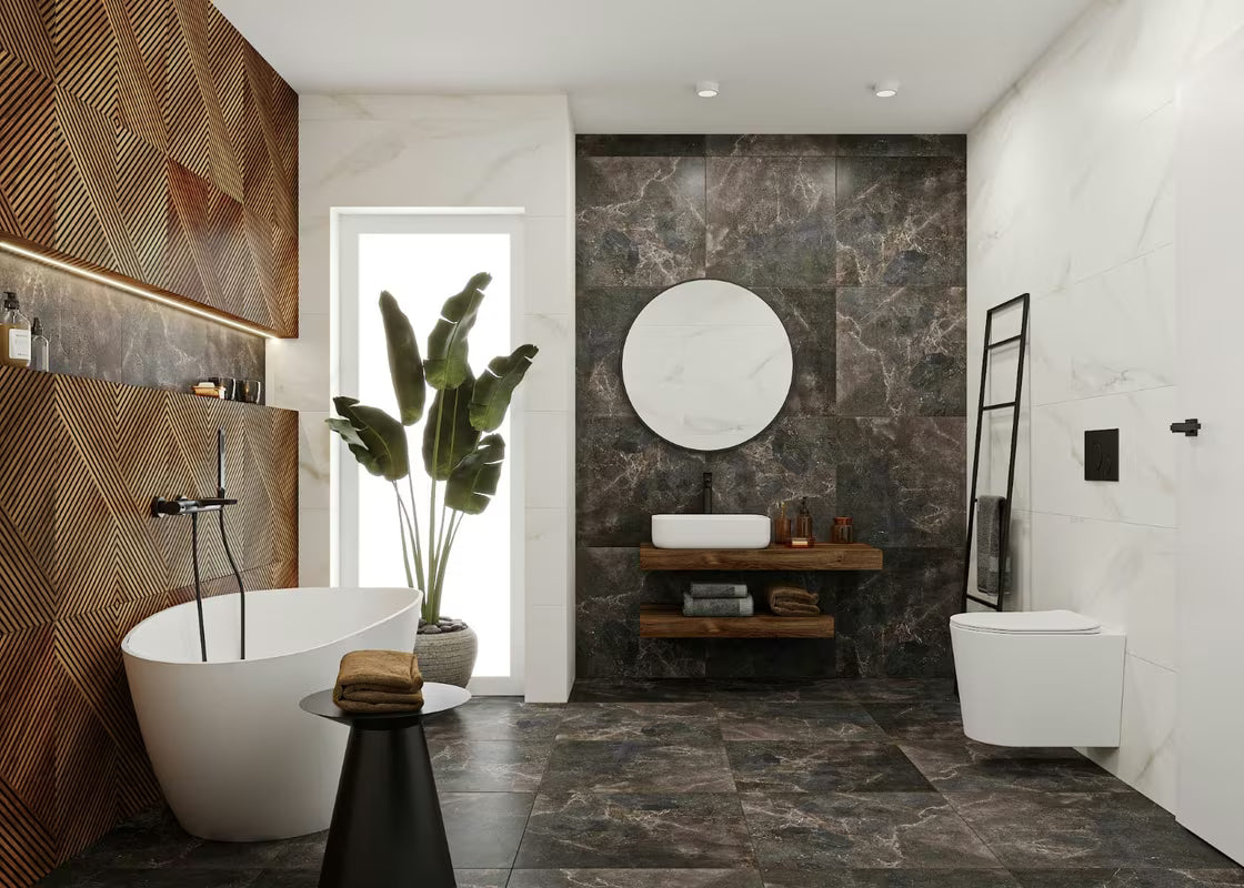 Samostojeća kada  SAT od lijevanog mramora 156x71 cm u lijevoj i desnoj izvedbi