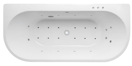 Samostojeći  akrilna kada SAT u desnoj izvedbi s hidromasažom, zračnom masažom i kromoterapijom.