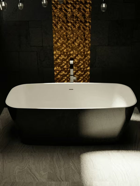 Samostojeći  crna kada SAT od lijevanog mramora dimenzija 151x72 cm s lijevom i desnom izvedbom.