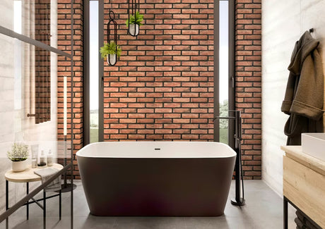 Samostojeći  crna kada SAT od lijevanog mramora dimenzija 151x72 cm s lijevom i desnom izvedbom.