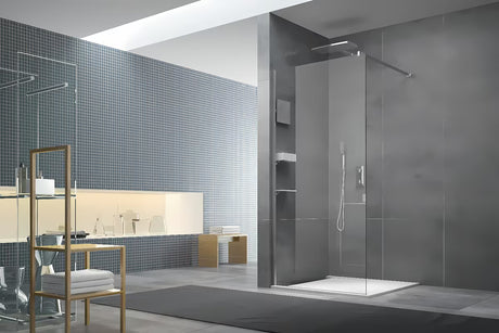 Podesivo zrcalo SAT Walk-In u krom izvedbi pro za upotrebu pod tušem