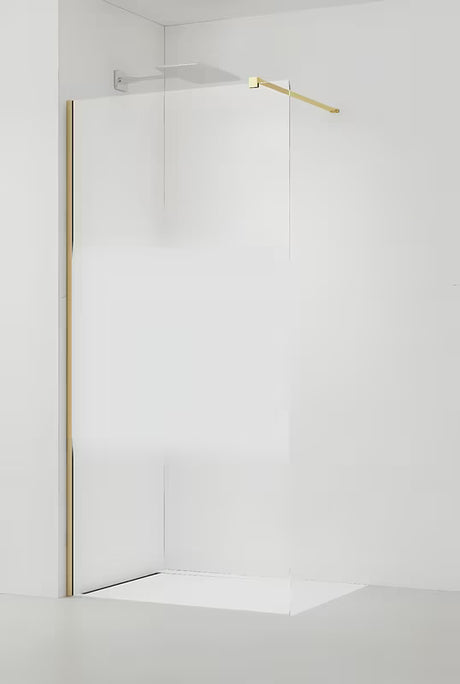 Walk-in tuš stijena SAT Walk-in 100 cm u brušenom zlatu s prozirnim staklom i intimnom trakom