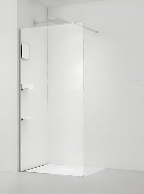 Walk-in tuš stijena SAT Walk-in 100 cm s prozirnim staklom i kromiranom potpornom šipkom