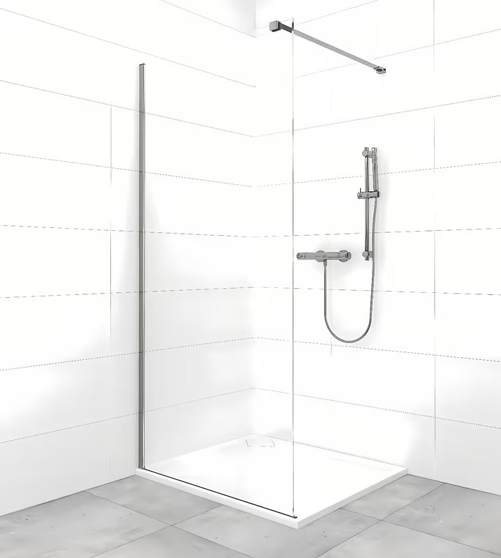 SAT Walk-in tuš stijena Walk-In 100 cm s prozirnim staklom i PVD Gun metal profilima