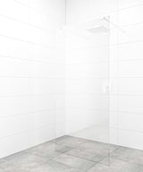 SAT Walk-in tuš stijena Walk-In 100 cm u bijeloj boji s prozirnim sigurnosnim staklom i EasyClean obradom.