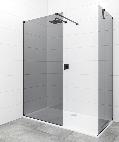SAT Walk-in tuš stijena Walk-In 110x90 cm u crnoj izvedbi s fiksnom staklenom stijenom