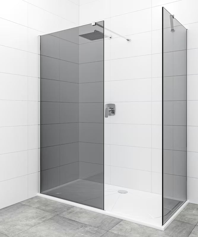 SAT Walk-in tuš stijena Walk-In 110x90 cm u sjajnom kromu s neprozirnim staklom s dimljenim efektom